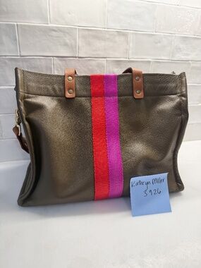 Parker thatch olive leather surfer stripe